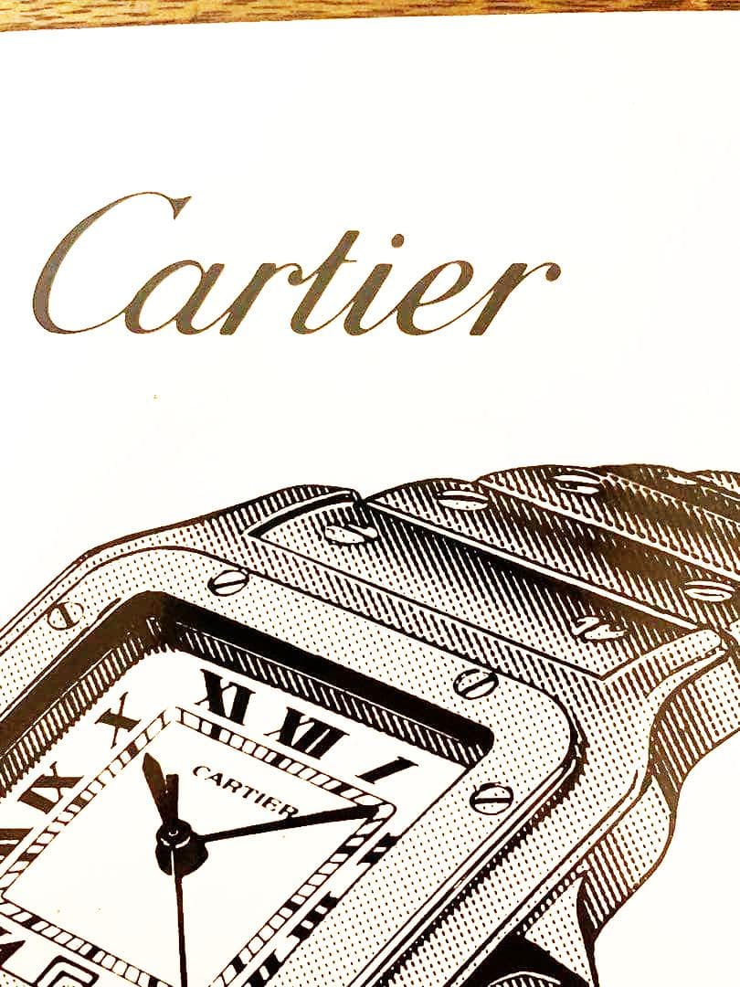 希少　Cartier Santos GALBEE　当時物の看板