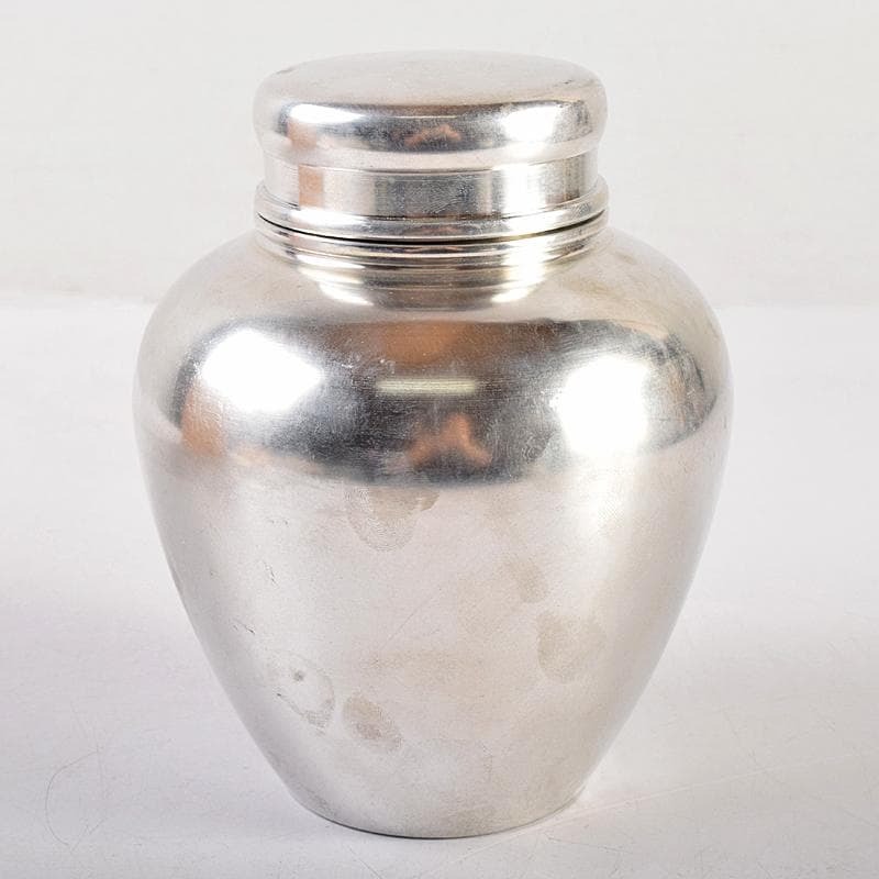 煎茶道具　浪華錫半造　上錫製　茶壷　茶心壷　約644ｇ　共箱　M　R8521
