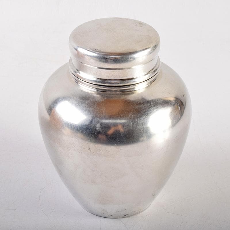 煎茶道具　浪華錫半造　上錫製　茶壷　茶心壷　約644ｇ　共箱　M　R8521