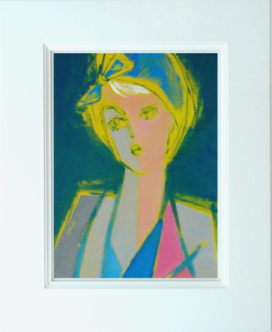 油絵 菅家令子 絵 絵画 インテリア 額付(黒) F6-080612 人物 女性