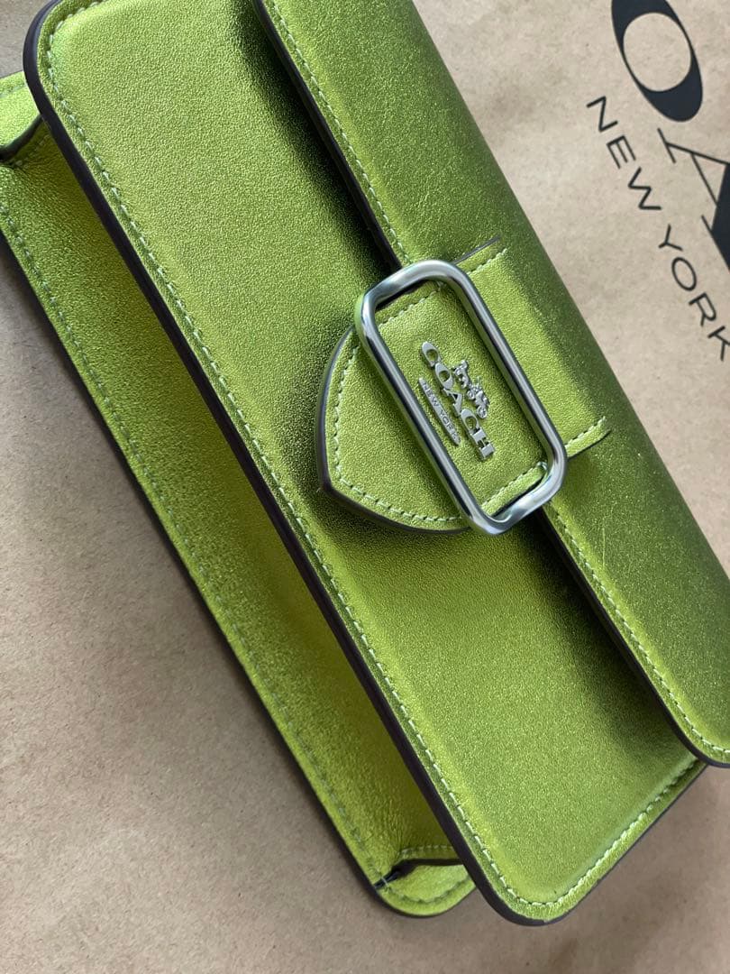 新品、未使用❤️COACH❤️コーチモーガン ショルダーバッグレザーライトグリー