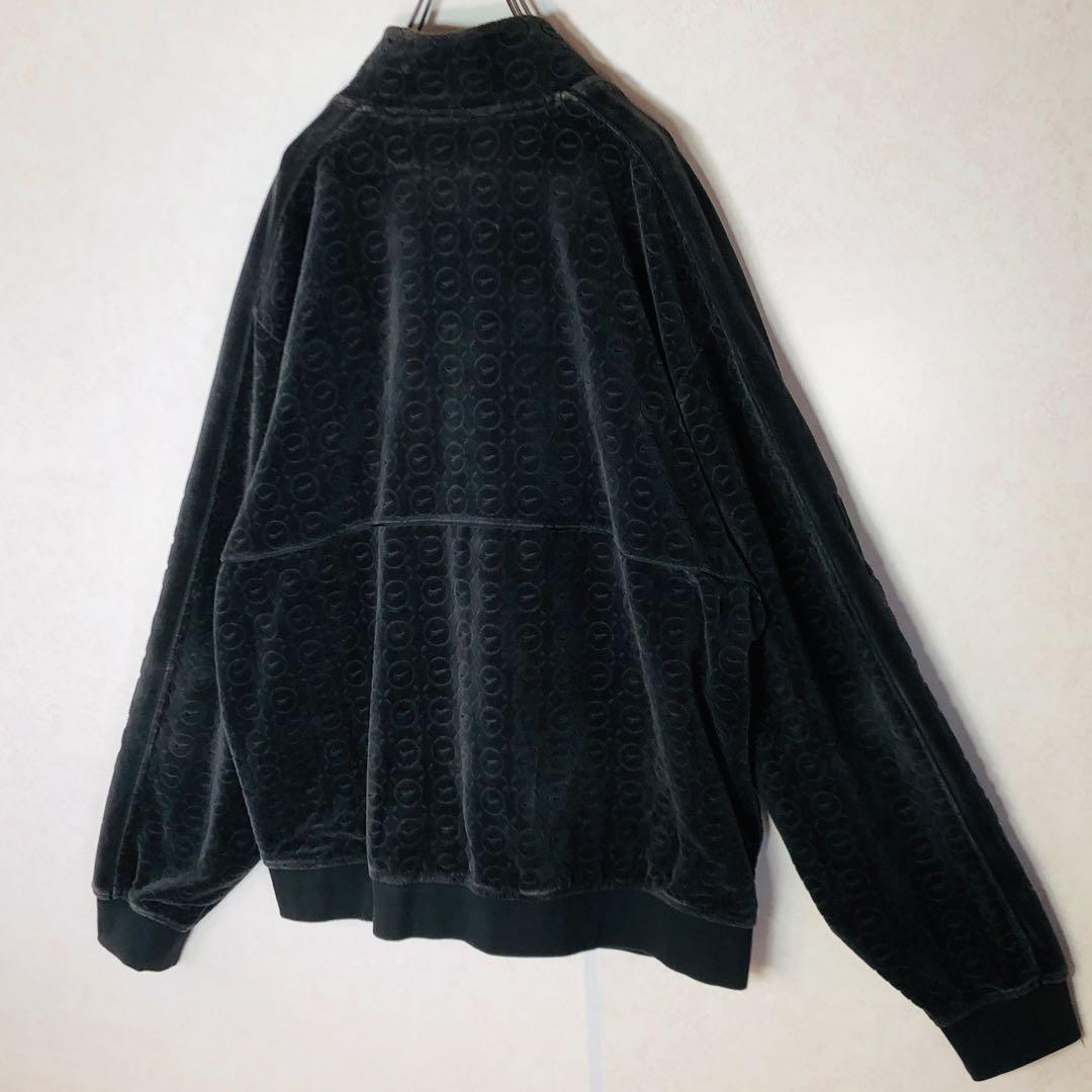 【希少XLサイズ】シュプリーム ナイキ コラボ ベロア トラックジャケット 黒