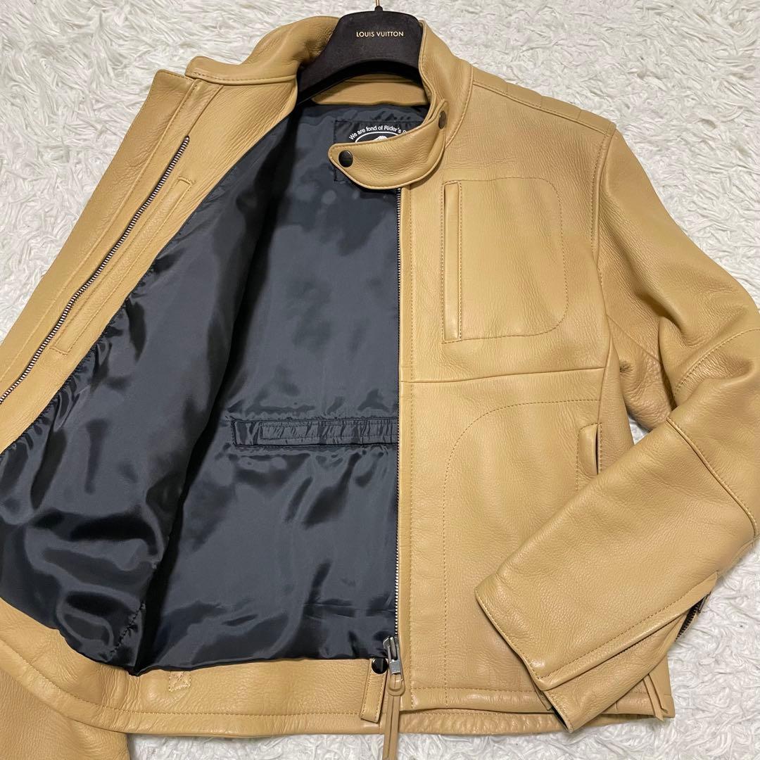 美品 クシタニ 最高級 ディアスキンジャケット サンドベージュ M 本革