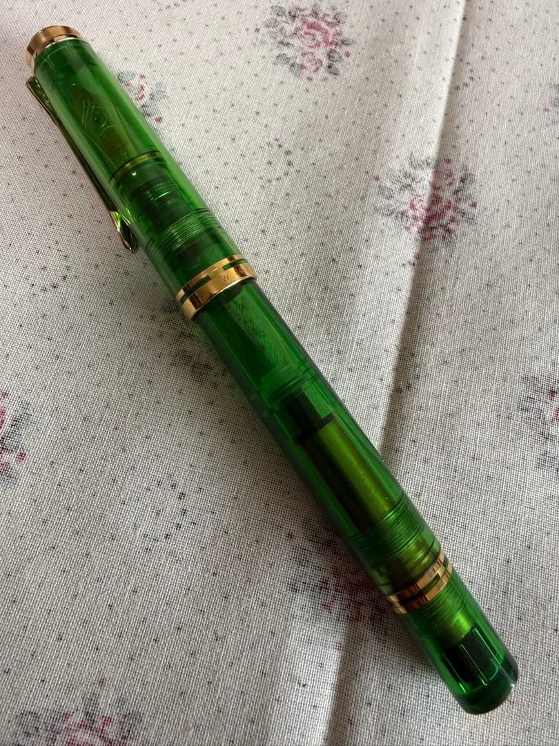 ペリカン万年筆M800、初期型グリーン透明、W-Germ any製