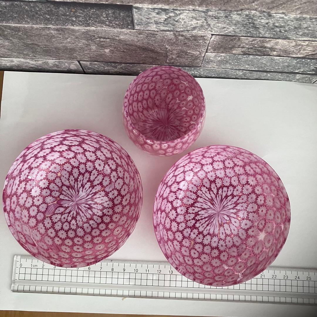 ベネチアンガラス　murano ムラーノ　ミルフィオリ　プレート　グラス