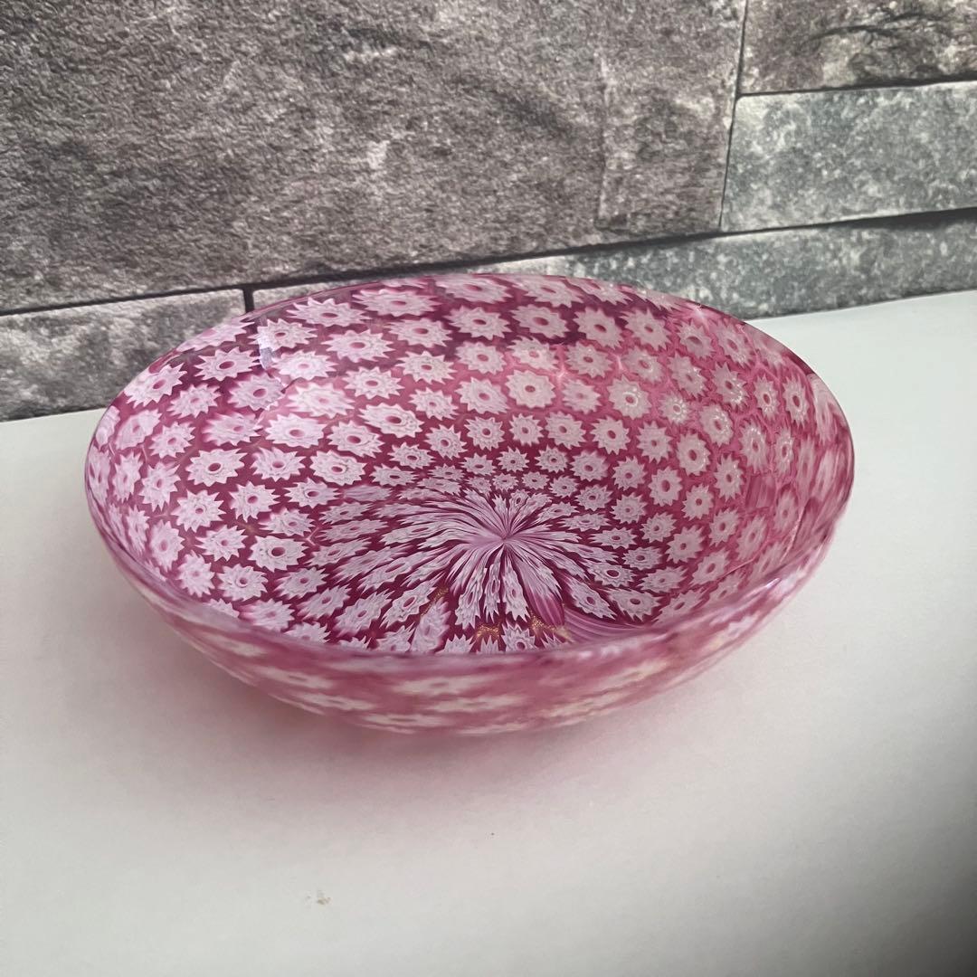 ベネチアンガラス　murano ムラーノ　ミルフィオリ　プレート　グラス