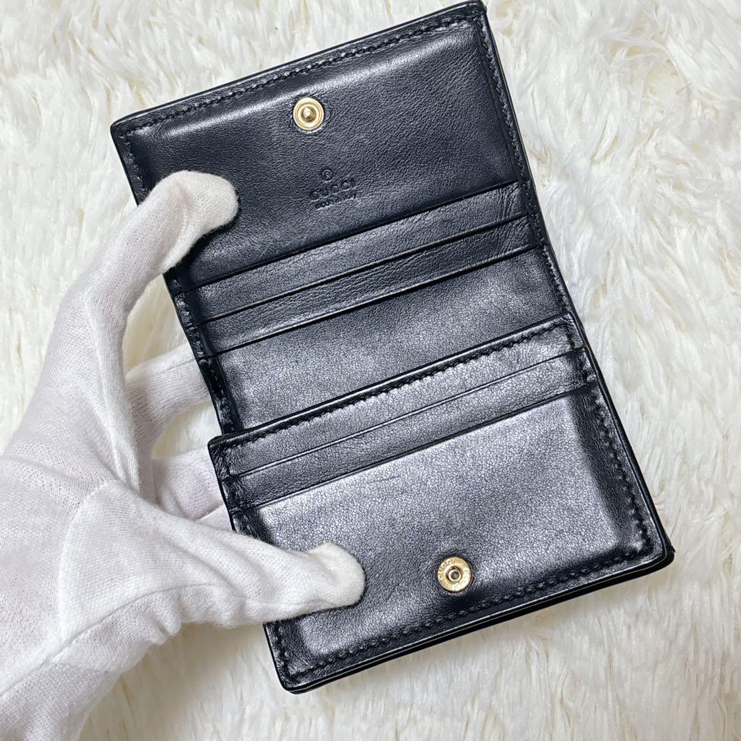 美品✨GUCCI GGマトラッセカードケースウォレット ブラック 二つ折り財布