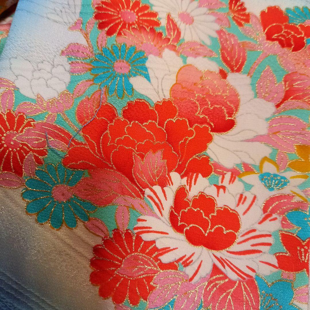 市松人形　ドール　12号　着物　帯　帯締め帯揚げ　正絹　晴れ着