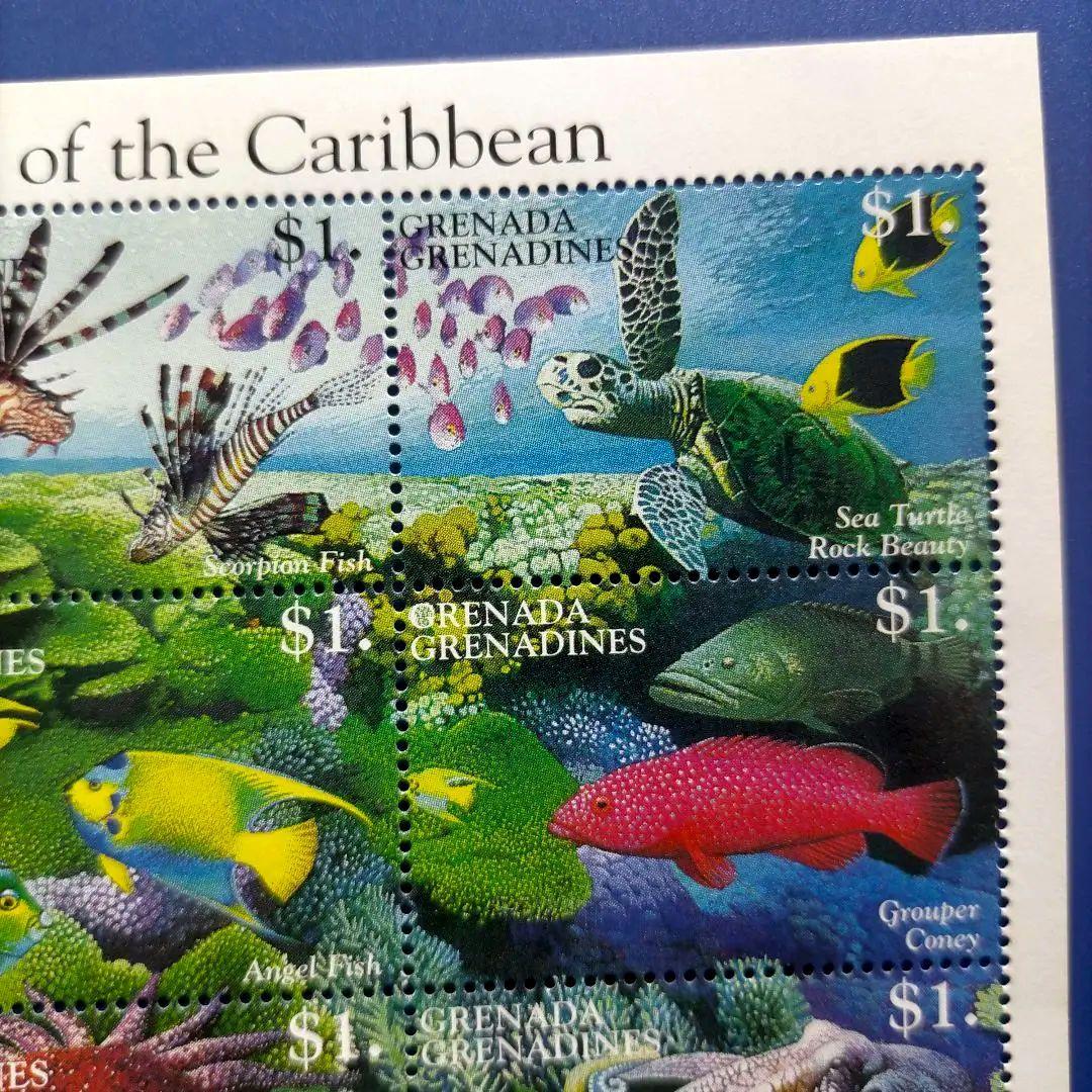 3540 外国切手 グレナティーン諸島 1995年 海の生物 美しいデザイン