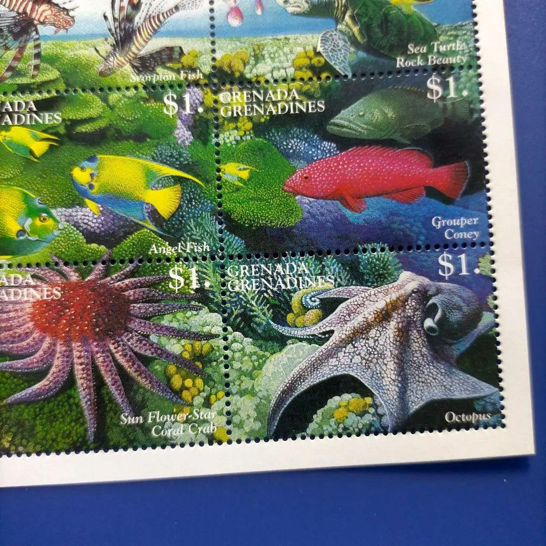 3540 外国切手 グレナティーン諸島 1995年 海の生物 美しいデザイン