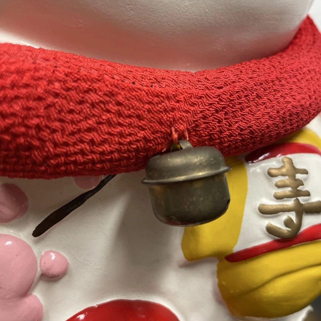 陶器 招き猫 置物 福よ来い　高さ約34cm レトロな工芸品　コレクション