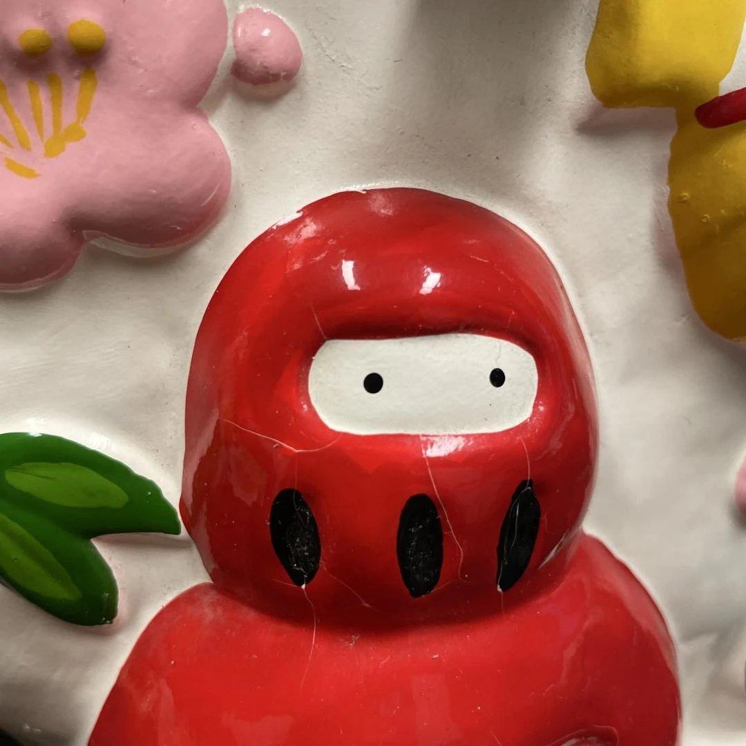 陶器 招き猫 置物 福よ来い　高さ約34cm レトロな工芸品　コレクション