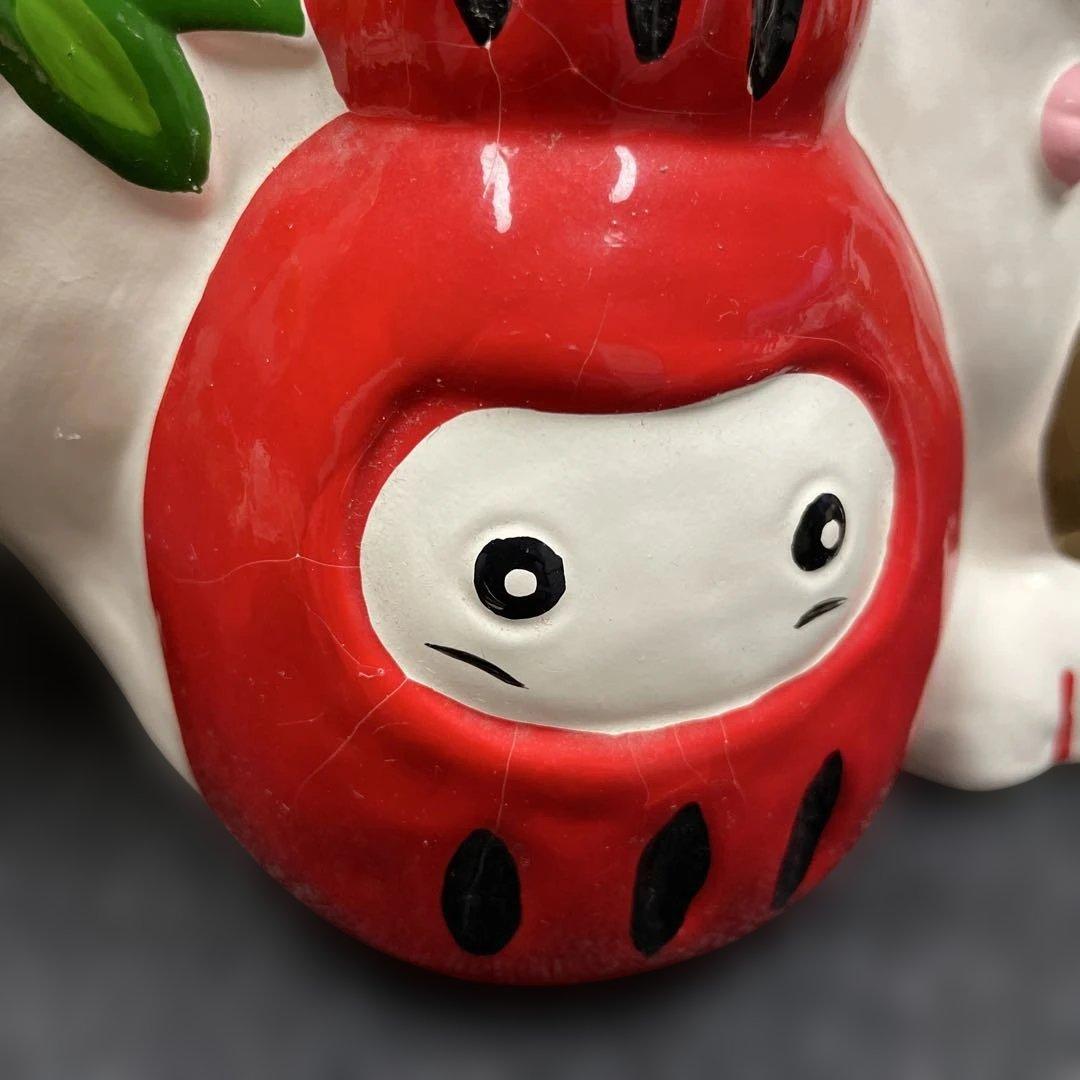 陶器 招き猫 置物 福よ来い　高さ約34cm レトロな工芸品　コレクション