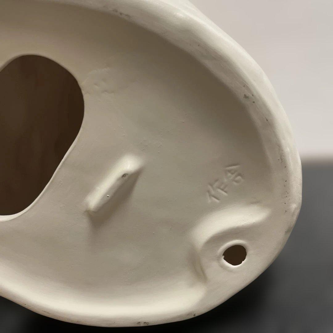 陶器 招き猫 置物 福よ来い　高さ約34cm レトロな工芸品　コレクション