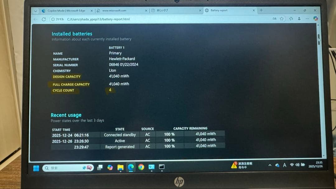【美品】HP ノートPC Pavilion 15-eg0000