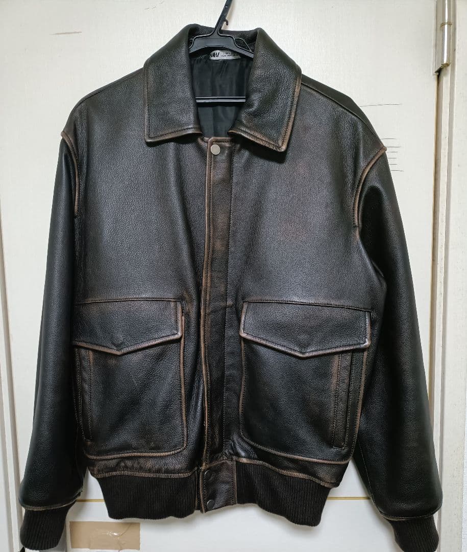 ZARA 本革 ダークブラウン レザージャケット