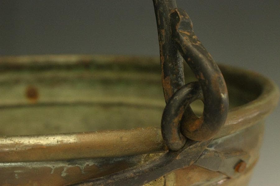 アンティーク ブロンズ バケツ 銅製(メ1064)