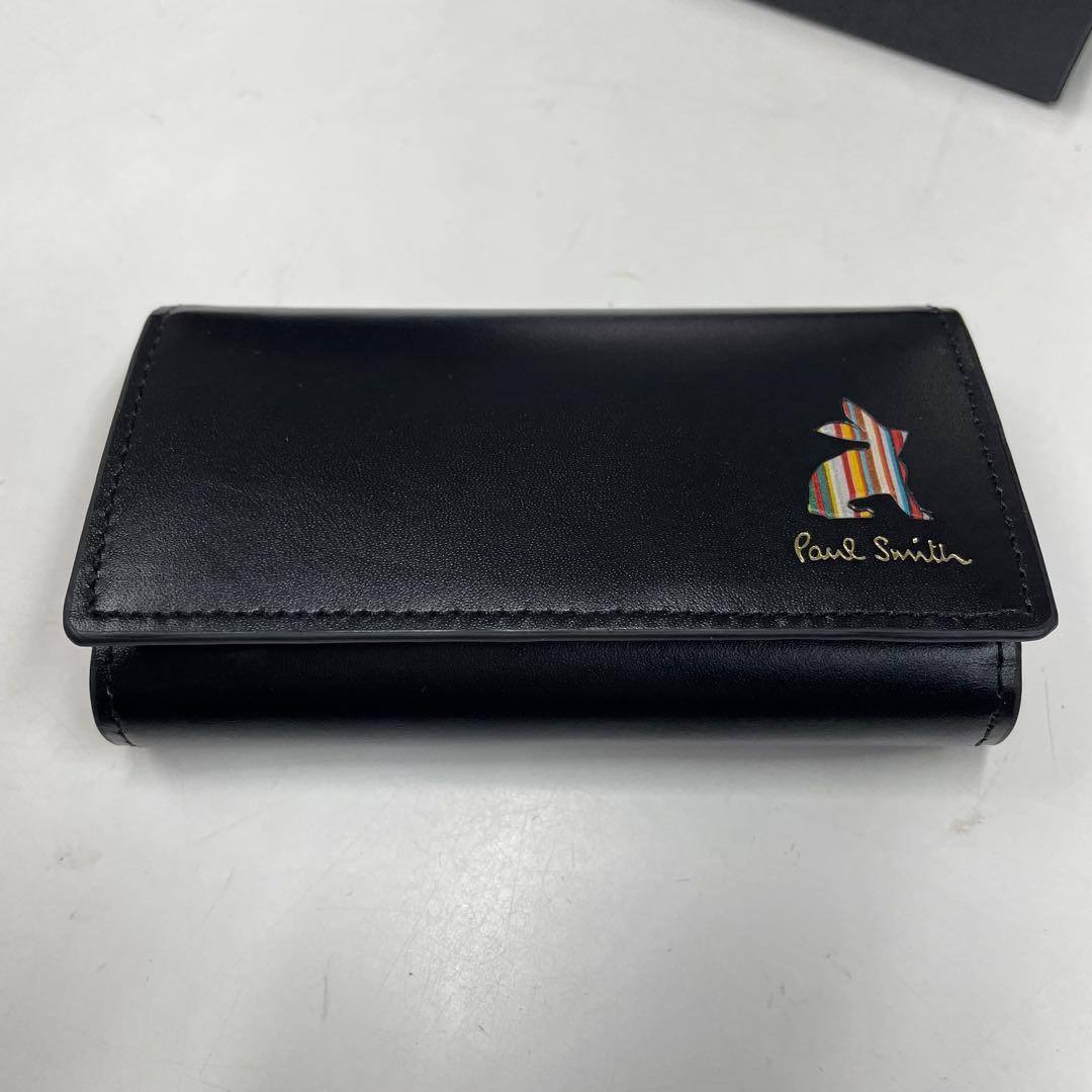 雷216 Paul Smith キーケース マーケトリーストライプラビット