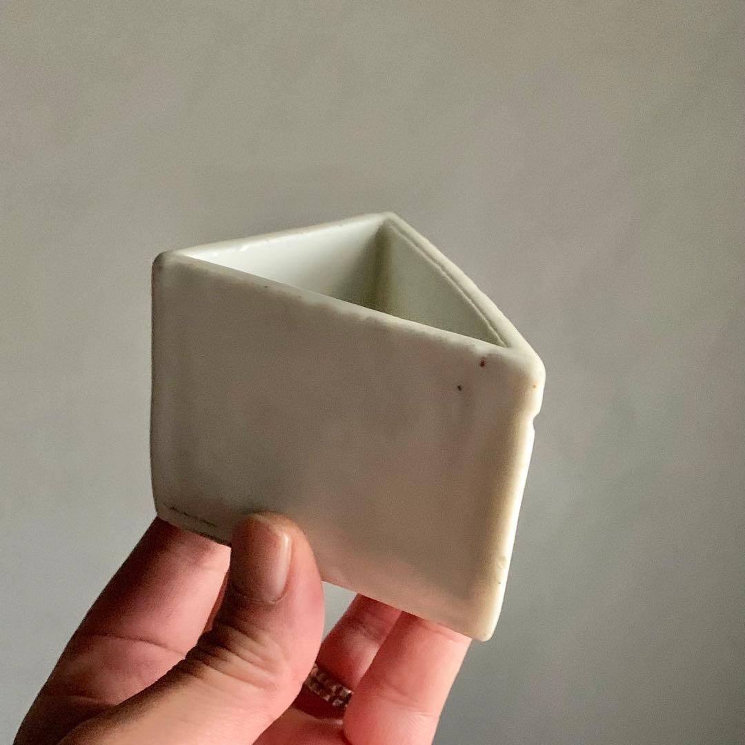 白磁 三角 筆洗 古道具 アンティーク