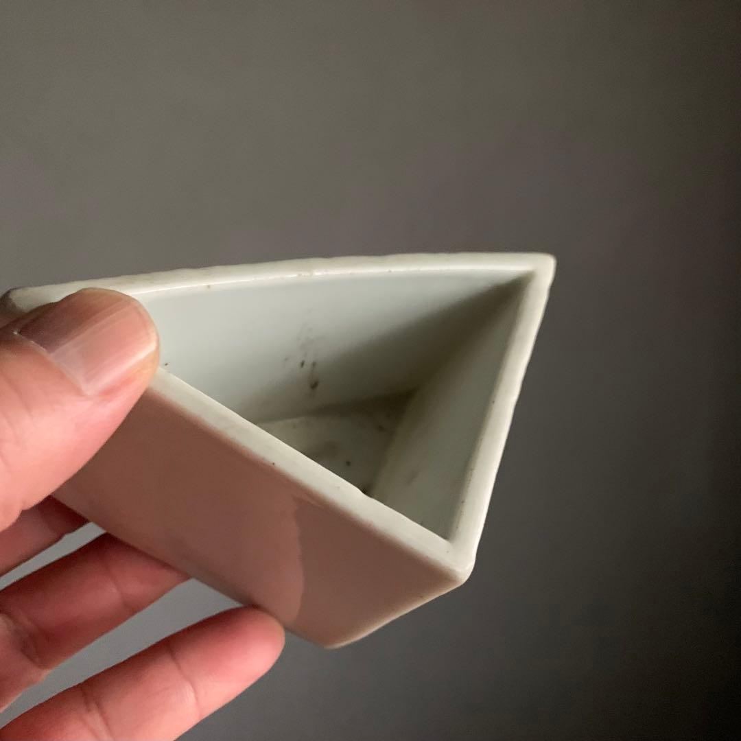 白磁 三角 筆洗 古道具 アンティーク