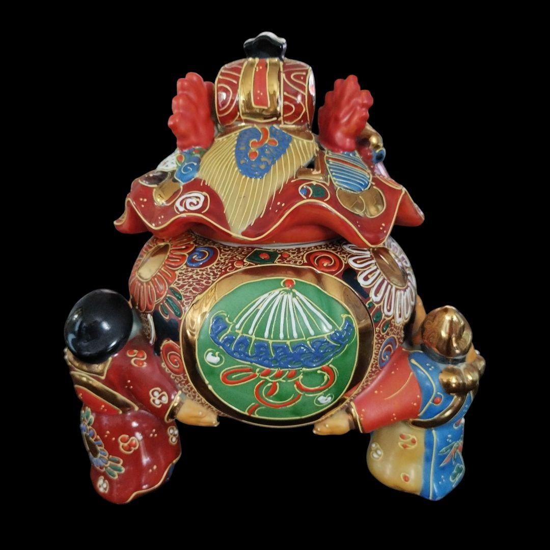 【超希少‼️】九谷焼 七福神 大香炉 布袋/恵比寿/大黒天 金彩 縁起物 茶道具