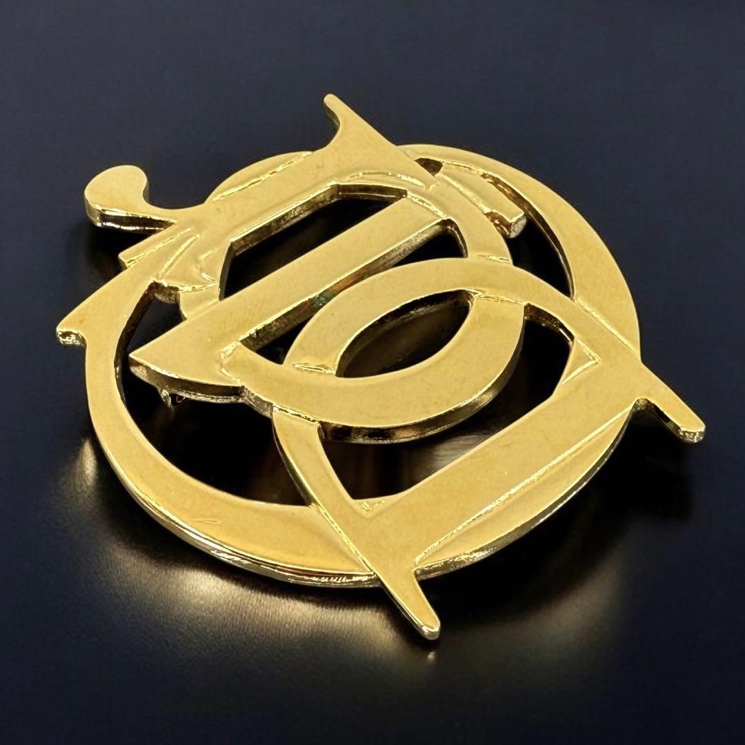 【美品】ディオール　ロゴ　エンブレム　ブローチ　ゴールド