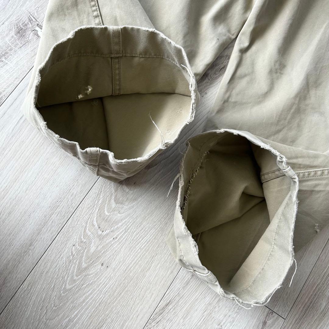 ジャーナルスタンダードラックス ビッグチノ チノパン M ベージュ ダメージ加工