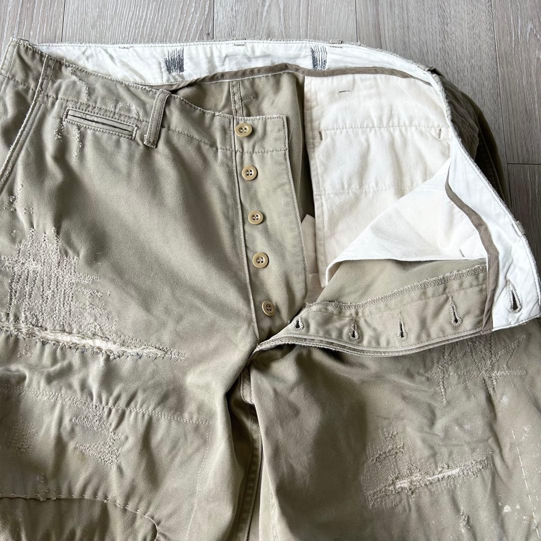 ジャーナルスタンダードラックス ビッグチノ チノパン M ベージュ ダメージ加工