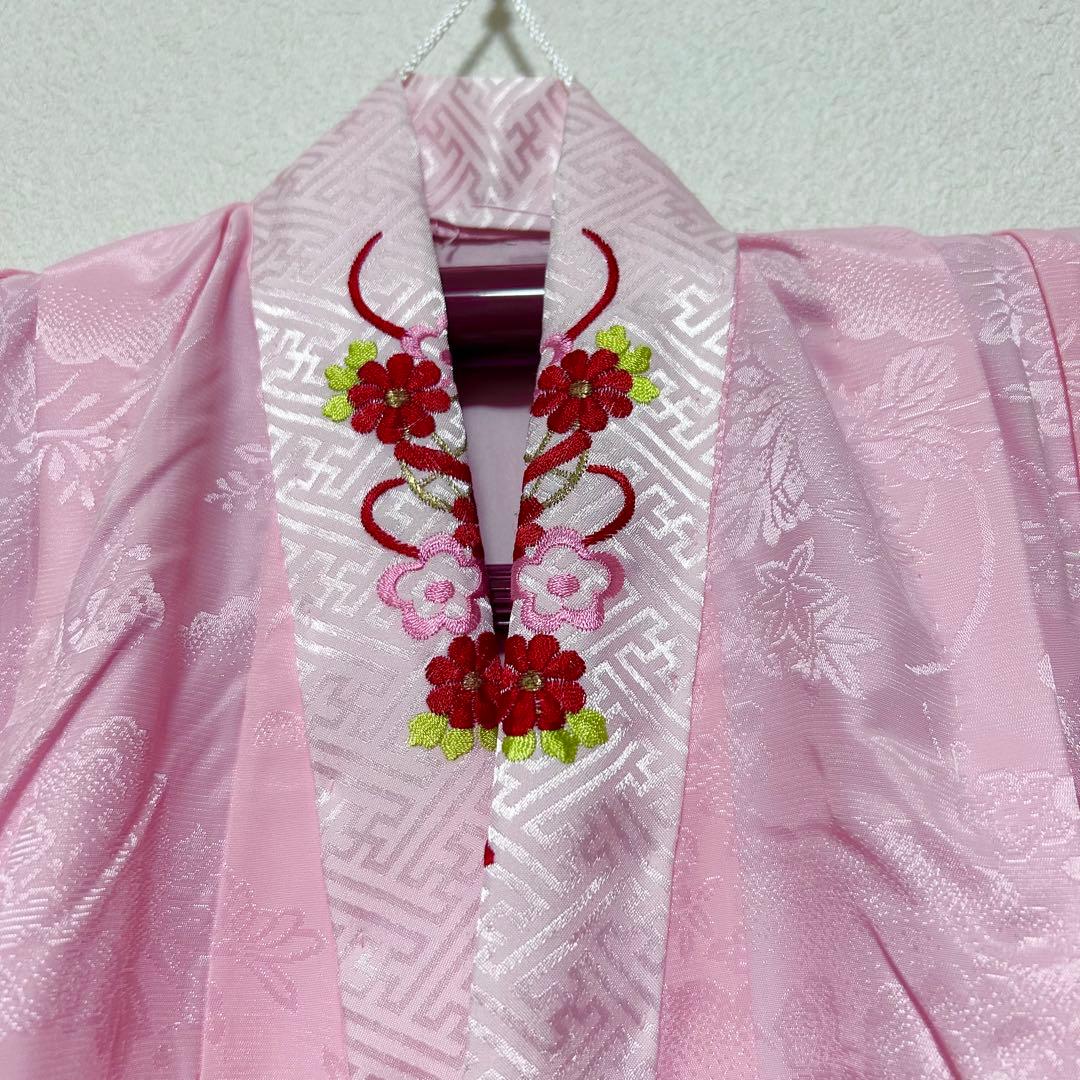 七五三　3歳　被布コートセット　鹿の子柄　絞り風