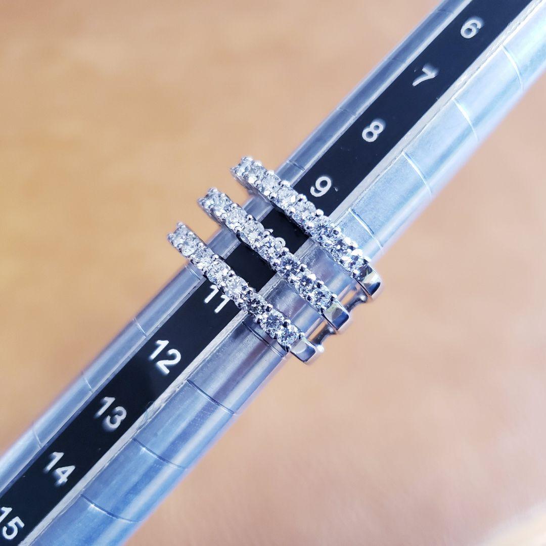 プラチナ　ダイヤモンド　3連リング　11号