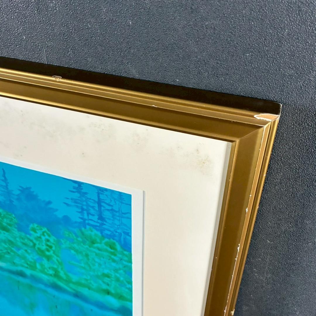 浜田昇児「緑映」リトグラフ 直筆サイン入り 額縁入り 限定150点 濱田昇児