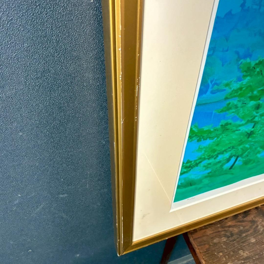 浜田昇児「緑映」リトグラフ 直筆サイン入り 額縁入り 限定150点 濱田昇児