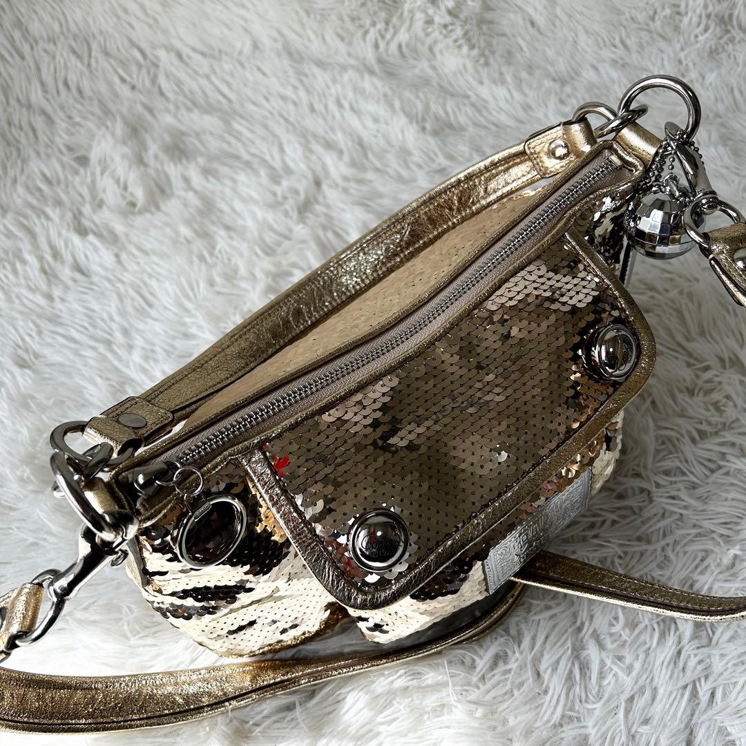 バッグ Rare Coach Poppy Sequin Spotlight 2way