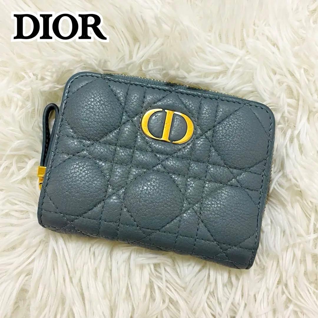 極美✨ディオール 二つ折り財布 キルティング レザー カナージュ 現行