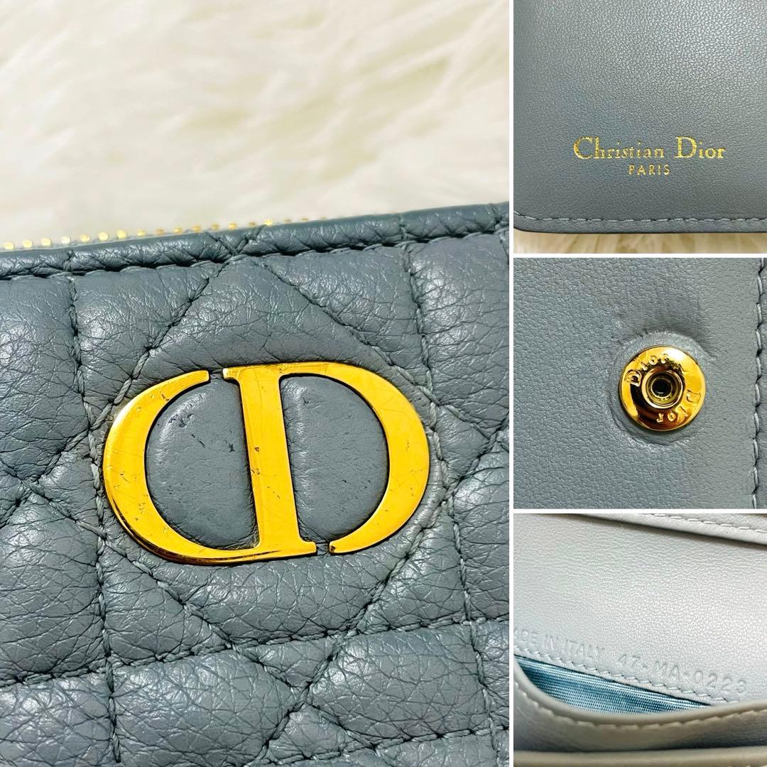 極美✨ディオール 二つ折り財布 キルティング レザー カナージュ 現行