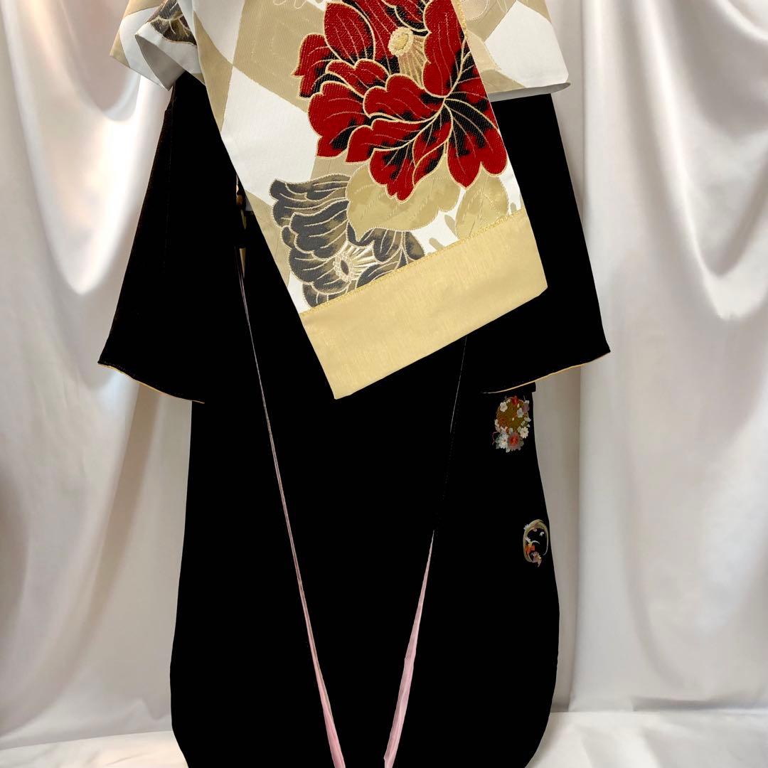 ■黒■無地振袖■刺繍■正絹黒振袖フルセット■成人式■振袖一式