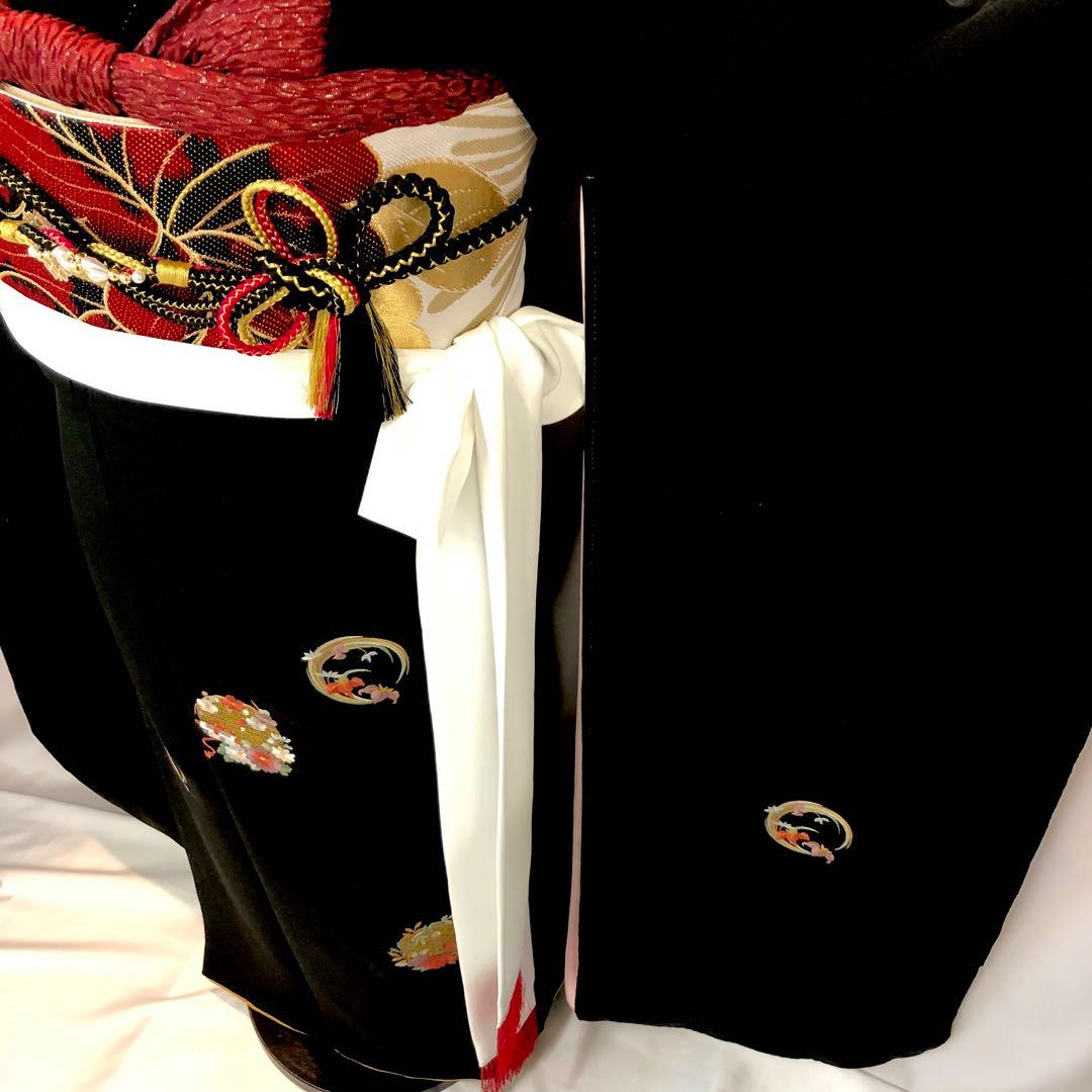 ■黒■無地振袖■刺繍■正絹黒振袖フルセット■成人式■振袖一式