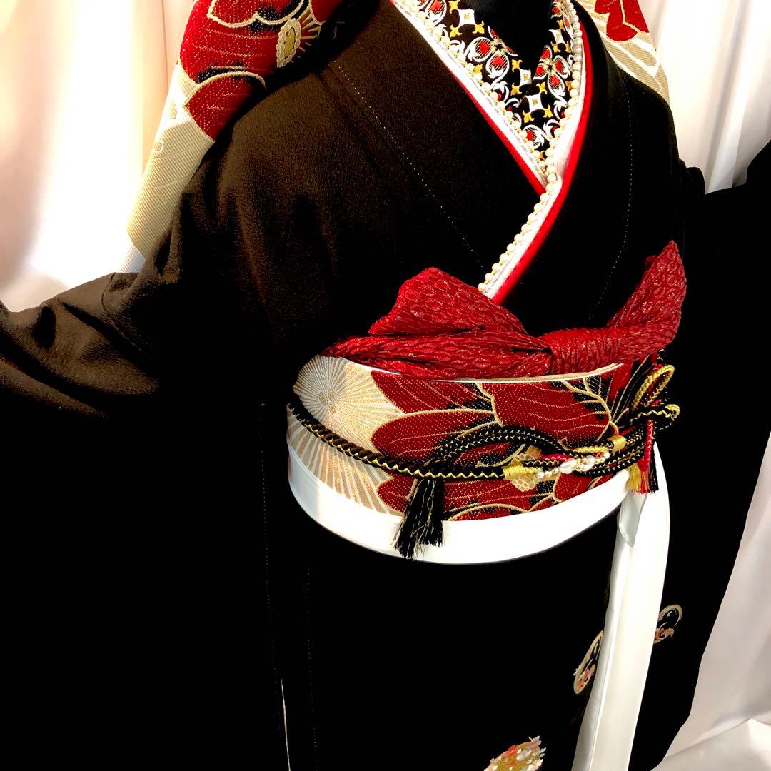 ■黒■無地振袖■刺繍■正絹黒振袖フルセット■成人式■振袖一式