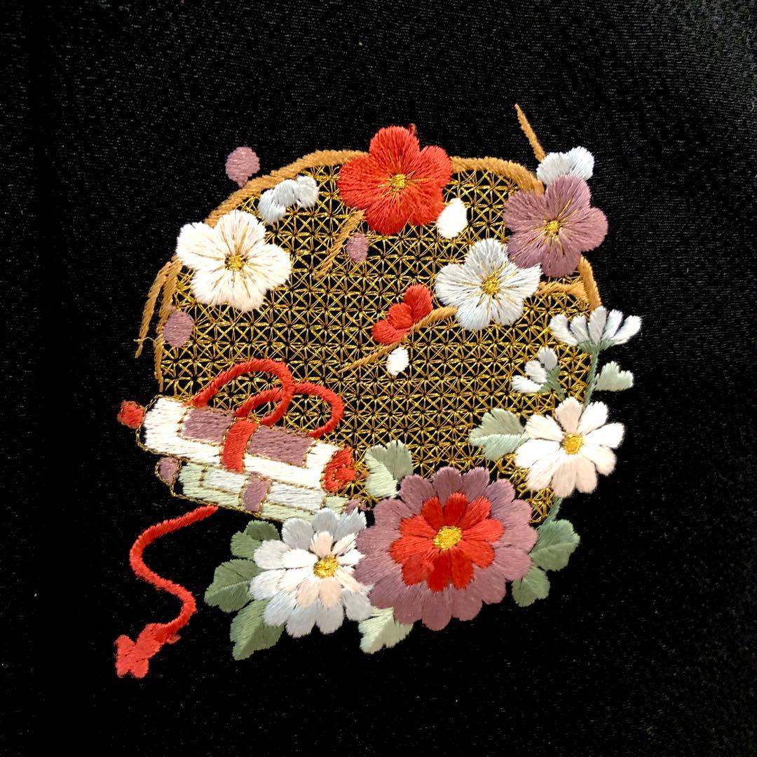 ■黒■無地振袖■刺繍■正絹黒振袖フルセット■成人式■振袖一式