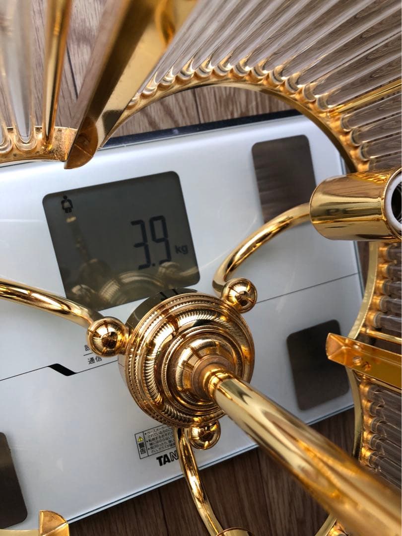 【中古照明器具】イタリア製 シャンデリア ガラスロッド 3灯