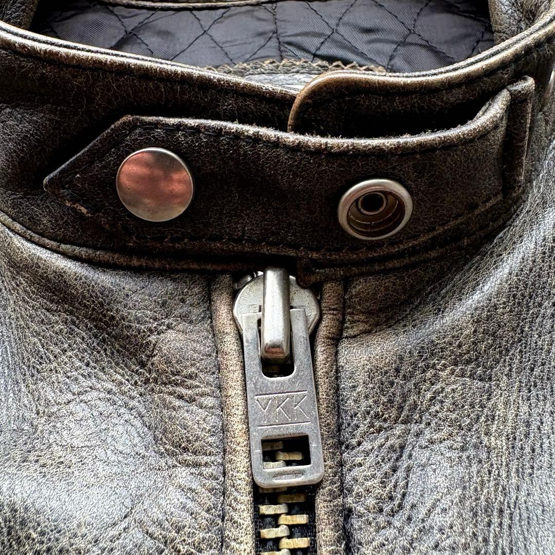 ★本革 XLサイズ★ RYAN シングル ライダース レザージャケット 黒