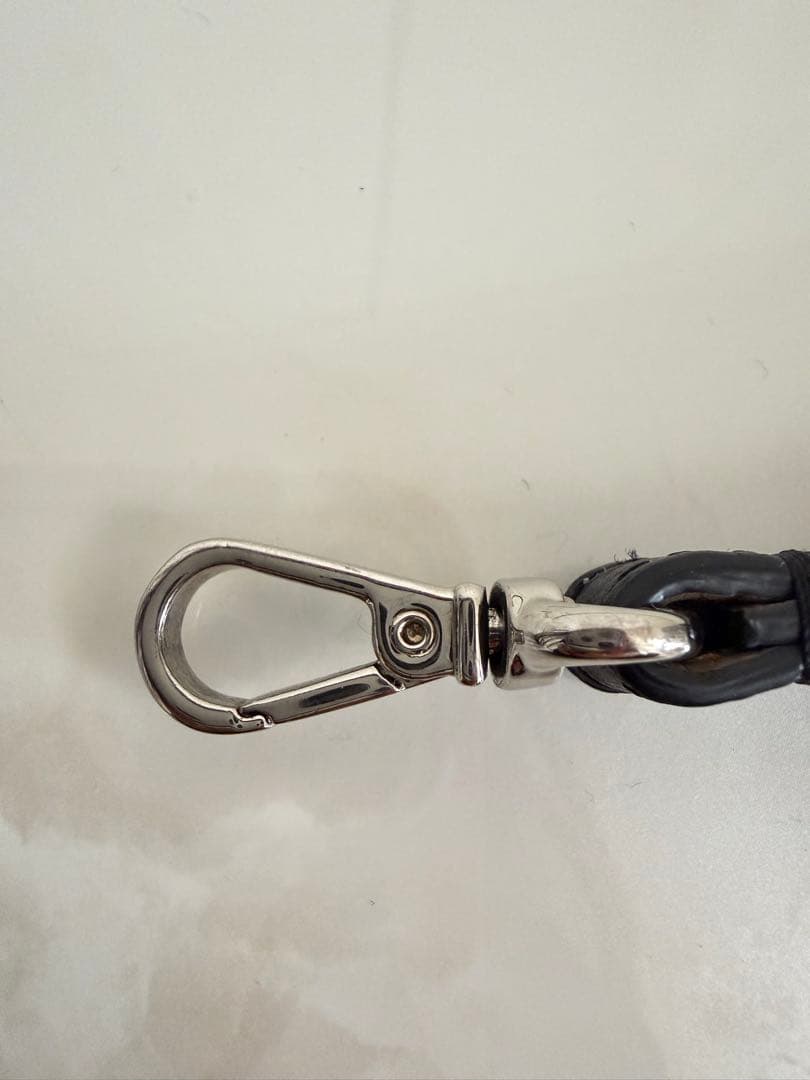 BOKAVENTURAストラップ ブラック/エトープ シルバー金具シングル