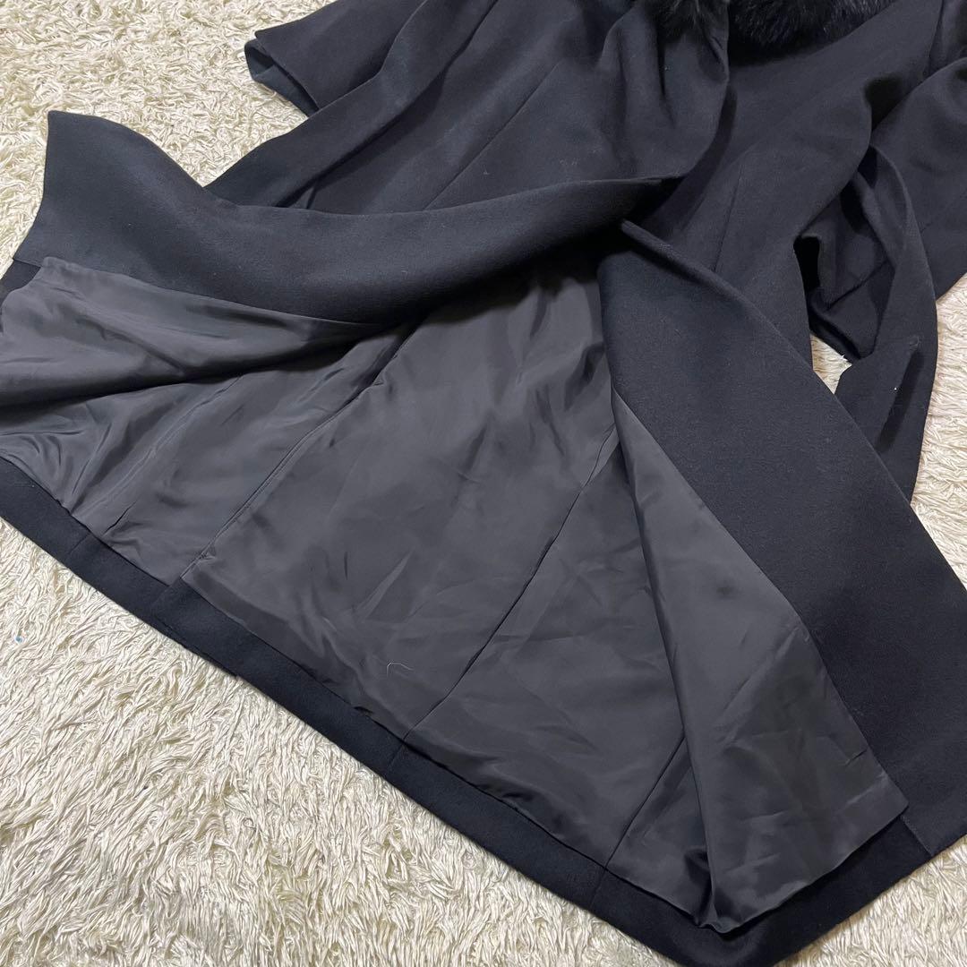 美品 Lサイズ クードシャンス　フォックスファー　チェスターコート　カシミヤ