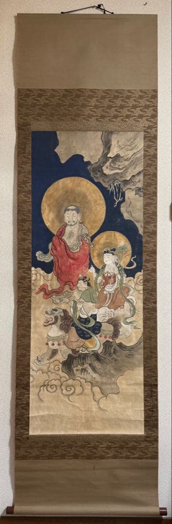 仏画　達磨　絹本肉筆　仏教美術　掛軸　送料込み250618