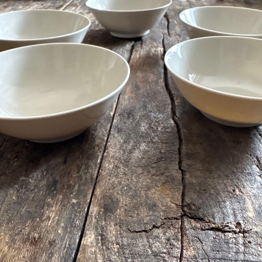 希少　砥部焼　淡黄磁　深皿　五客　白磁　白高麗