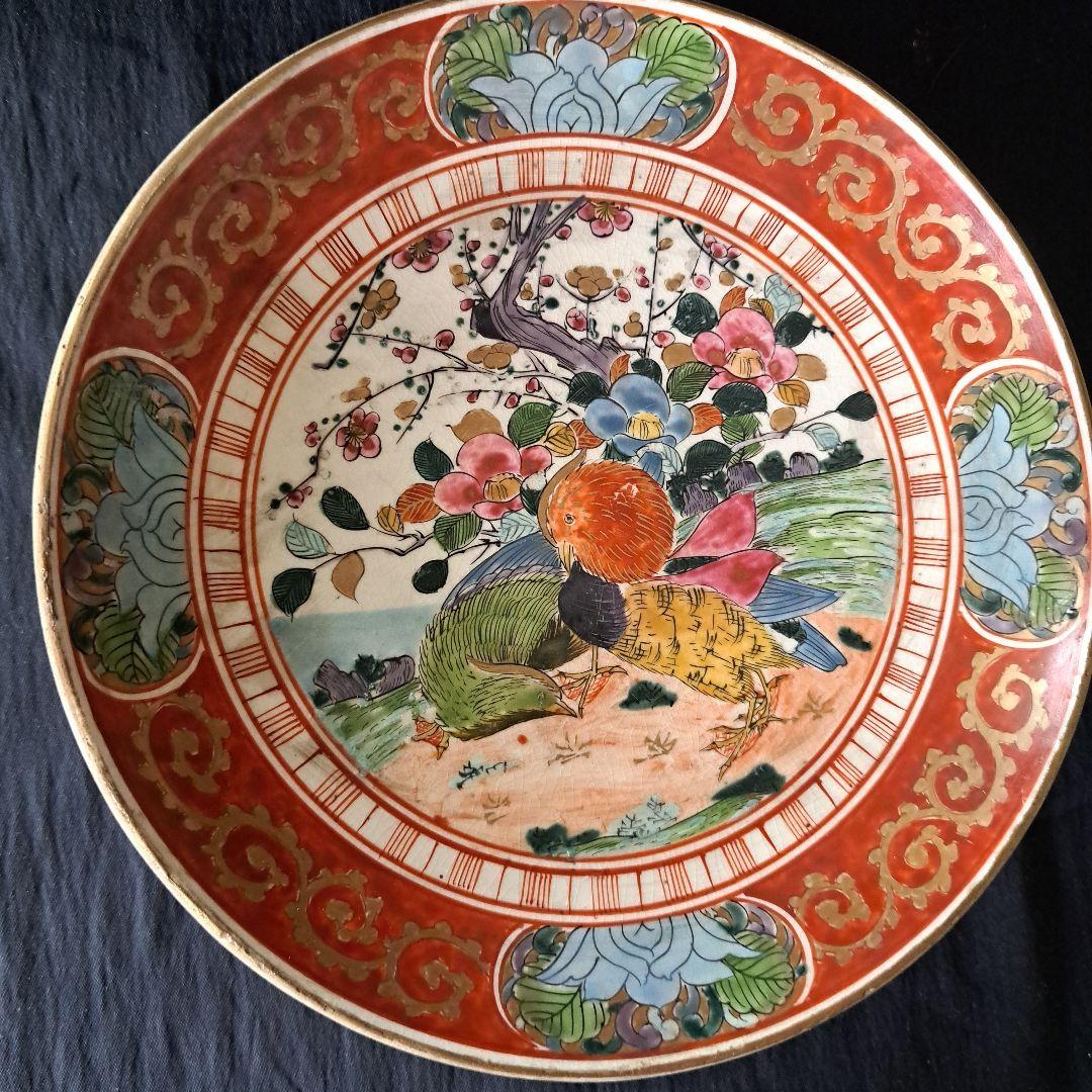 「華やかに、九谷の皿を食卓に」 九谷焼色絵皿(直径21cm) 2客セット 骨董ア