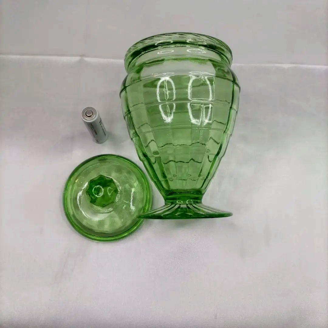 ウランガラス　キャンディポット　希少　レア　アンティーク　1客