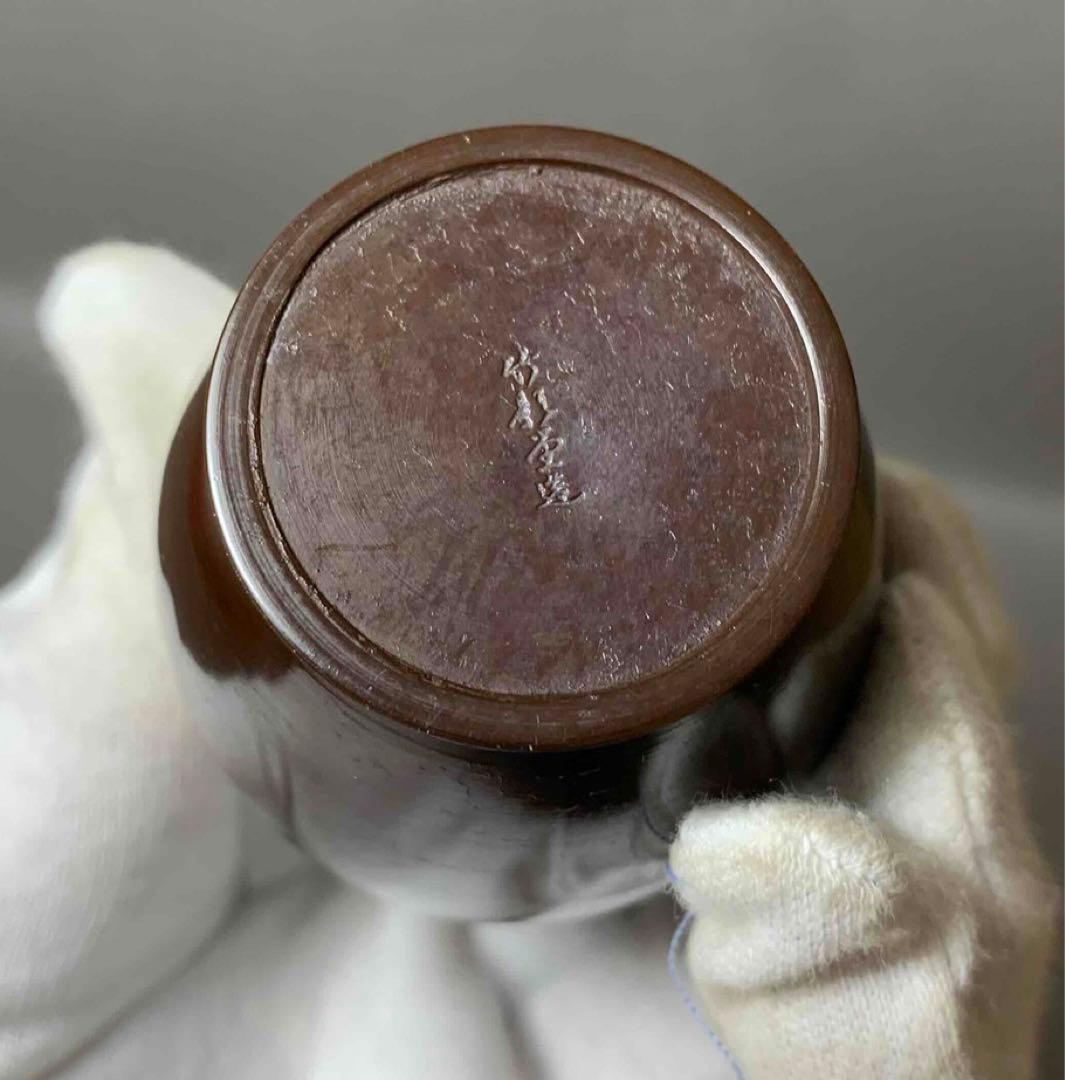 茶道具　鶴の絵　花入　竹影堂