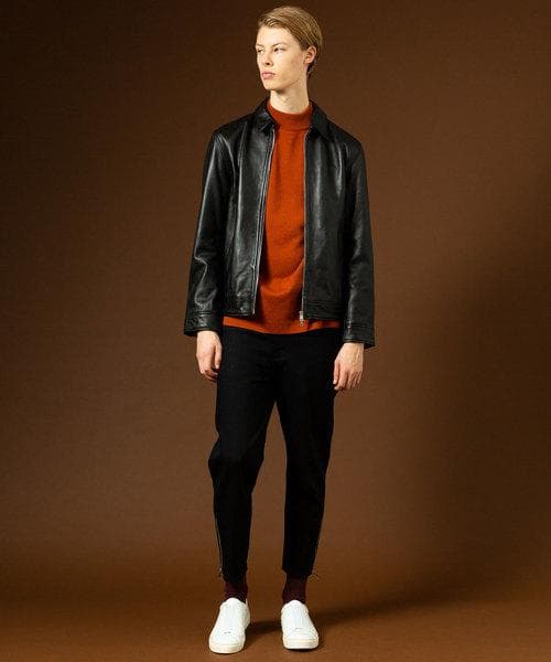 美品 UNITED TOKYO レザー 襟付き ライダース M ブラック