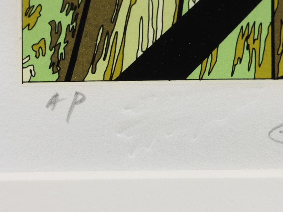 Y2370-2 鈴木英人【二人のウォーターフロント】シルク 直筆サイン AP